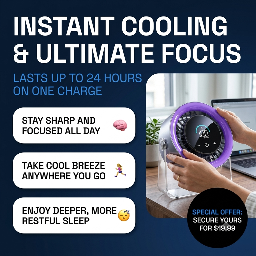 AirFlux Portable Desk Fan