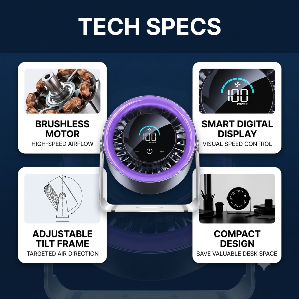 AirFlux Portable Desk Fan